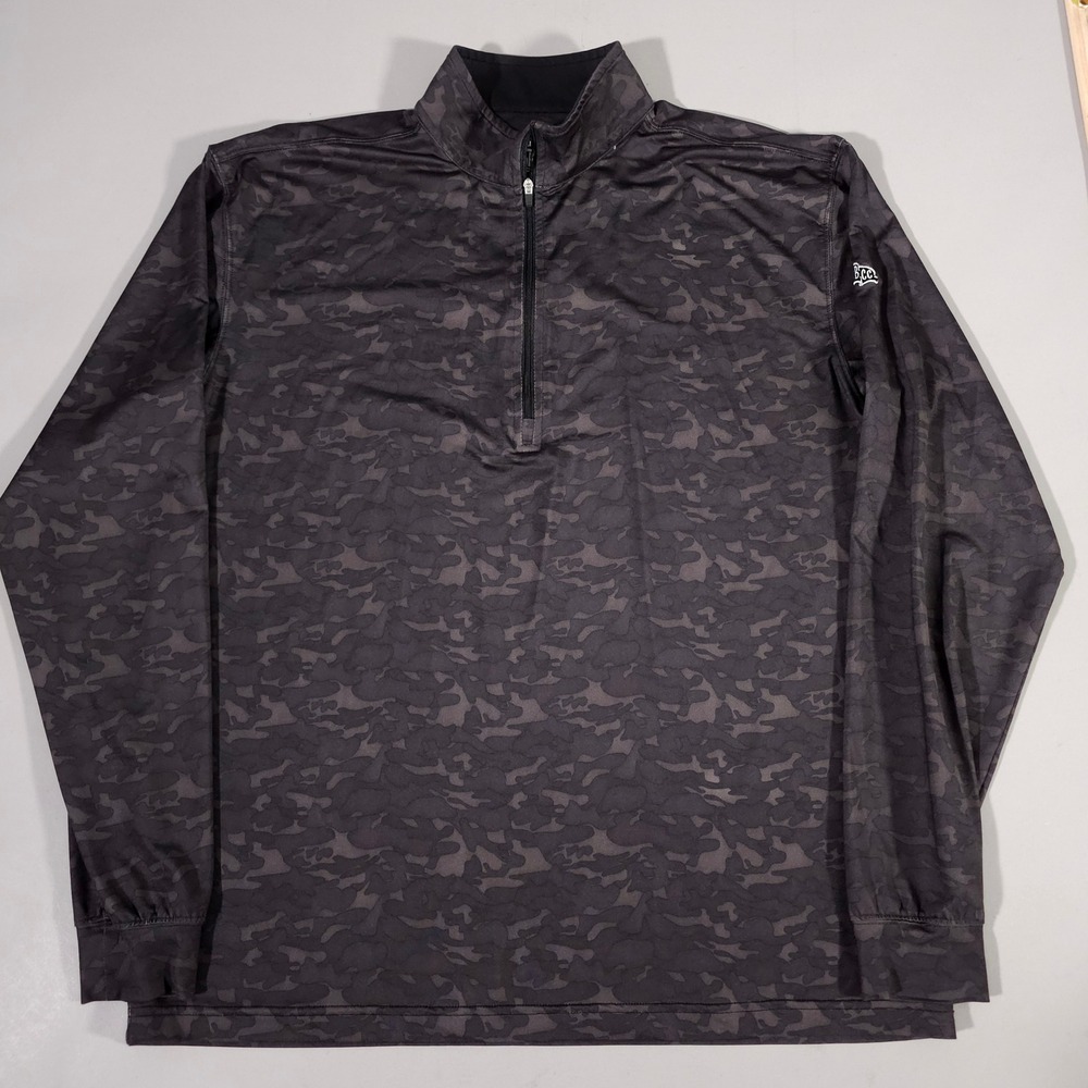 Straight Down Quarter Zip Mens Large Black Camo Performance‎ Golf Pullover SBCC